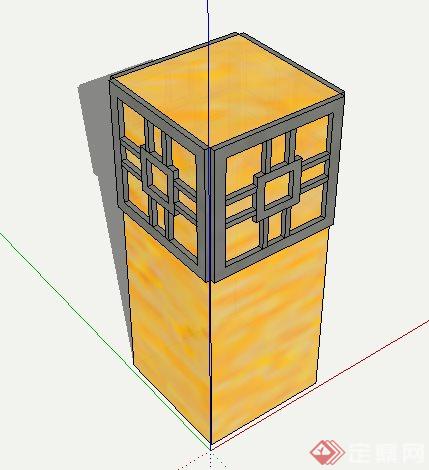 简约小长方体灯柱su模型(2)