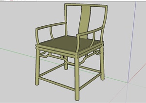 中式圈椅设计SU(草图大师)模型
