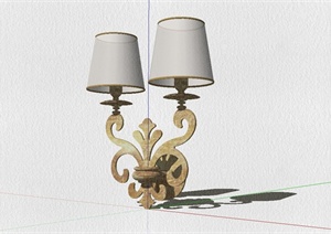 欧式风格床头壁灯设计SU(草图大师)模型