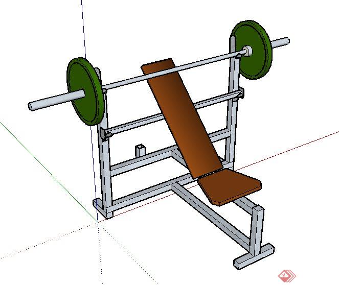 重量训练椅座健身设施su模型(1)