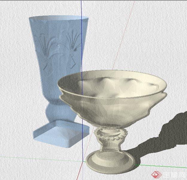 玻璃摆件花瓶su模型(2)