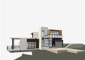 现代风格别墅建筑设计（CAD、效果图）