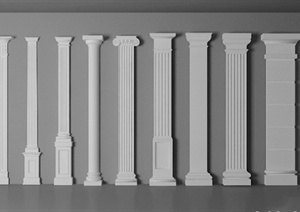 12款栏杆柱子、壁柱SU(草图大师)模型