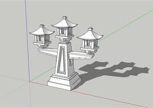 日式园林景观灯设计SU(草图大师)模型