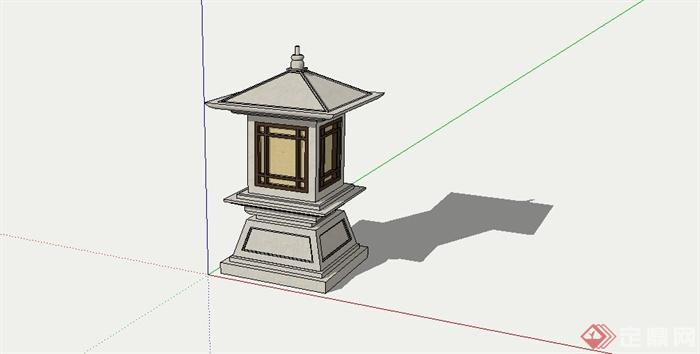 古典中式风格庭院灯设计SU模型(1)