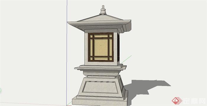 古典中式风格庭院灯设计SU模型(3)