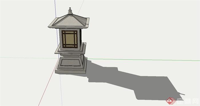 古典中式风格庭院灯设计SU模型(2)