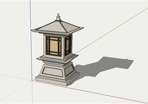 古典中式风格庭院灯设计SU(草图大师)模型