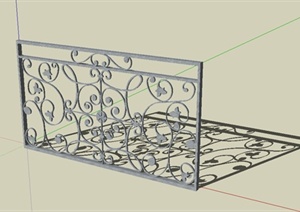 欧式铁栏杆设计SU(草图大师)模型
