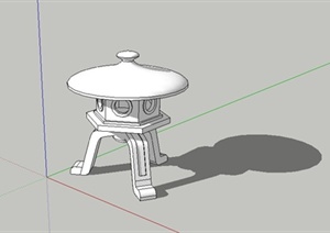 日式庭院灯设计SU(草图大师)模型