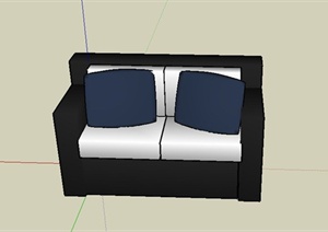 简洁双人沙发设计SU(草图大师)模型
