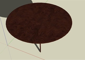 欧式木质圆桌设计SU(草图大师)模型