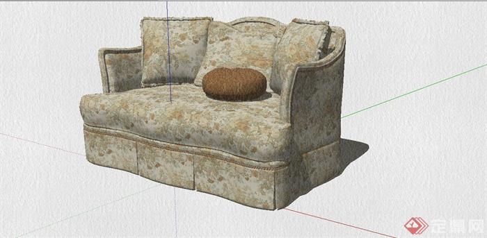 欧式田园风沙发设计SU模型(1)