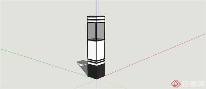 现代简约庭院灯设计SU模型(2)