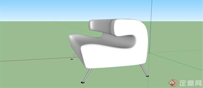 简洁现代风格沙发设计SU模型(3)