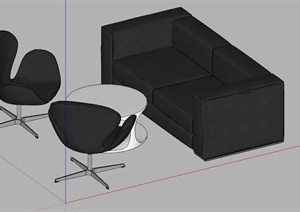 现代风格座椅组合设计SU(草图大师)模型