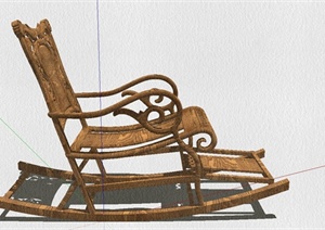 古典中式风格摇椅设计SU(草图大师)模型