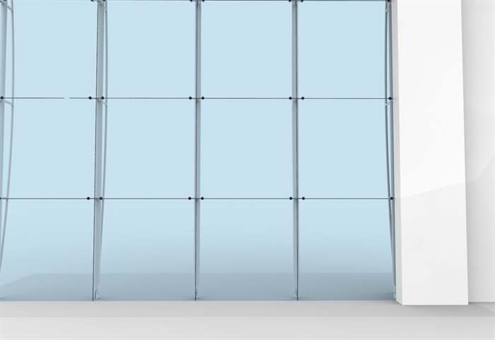 现代风格吊挂式玻璃幕墙设计su模型