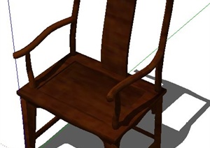 中式木椅座椅SU(草图大师)模型