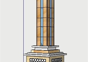大理石灯柱设计SU(草图大师)模型