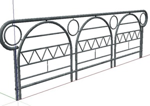 铁栏杆设计SU(草图大师)模型