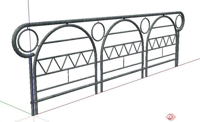 铁栏杆设计su模型(1)