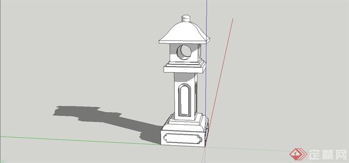 简约日式庭院灯设计SU模型(2)