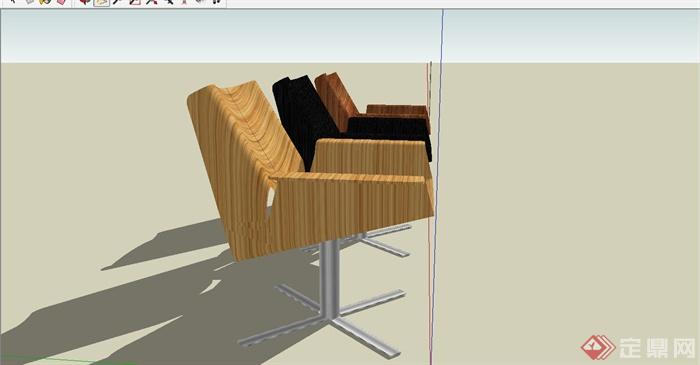 现代风格休闲座椅设计SU模型(3)