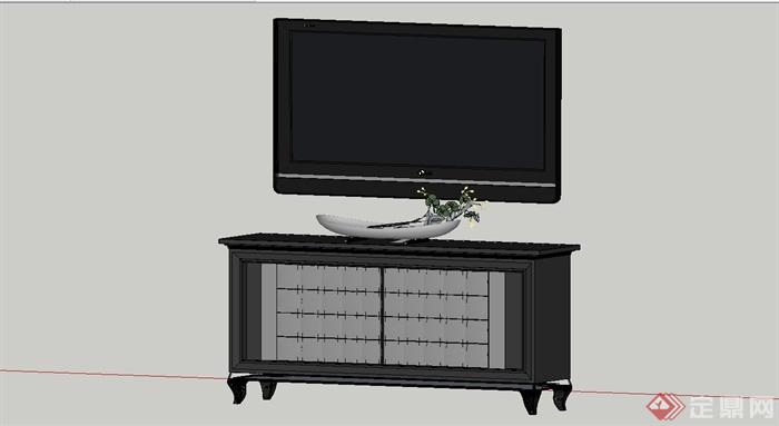 简约现代风格电视柜设计SU模型(3)