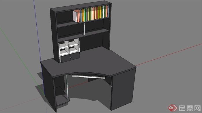 现代风格电脑桌设计SU模型(1)