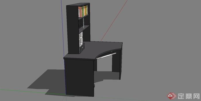 现代风格电脑桌设计SU模型(2)
