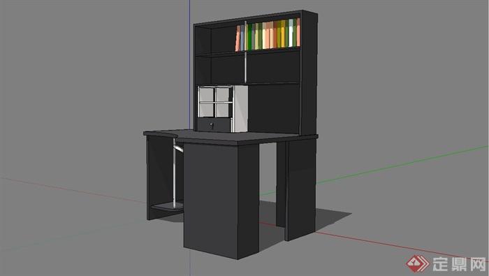 现代风格电脑桌设计SU模型(3)