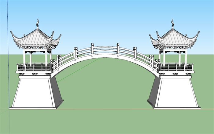 某古典中式风格独特长亭设计su模型