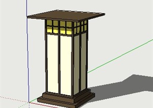 长方体景观灯柱设计SU(草图大师)模型