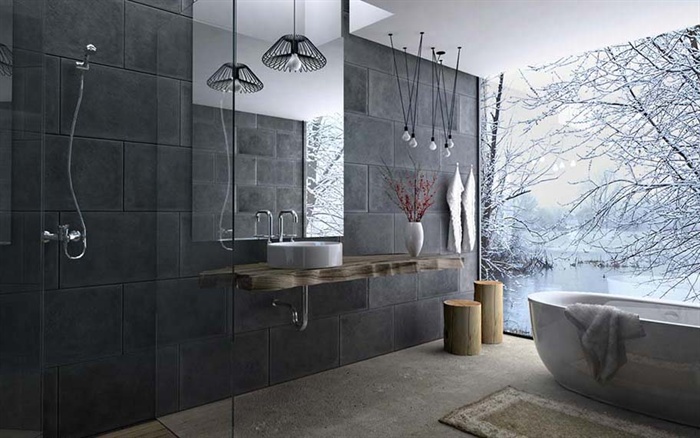 某现代风格浴室空间设计su模型带效果图