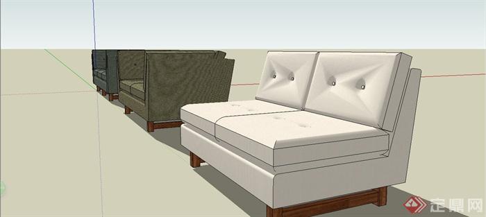 多个日式沙发设计SU模型(3)