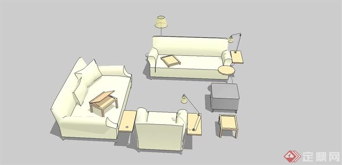 现代风格沙发组合SU模型设计(2)