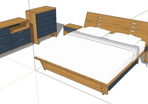 现代风格卧室家具设计SU(草图大师)模型