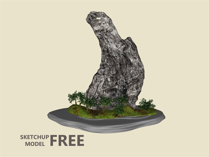 某园林景观自然景石设计su模型