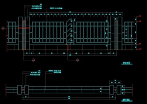 某新古典风格围墙设计cad平立面