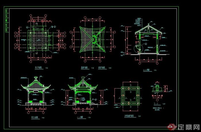 长廊设计CAD施工图(4)