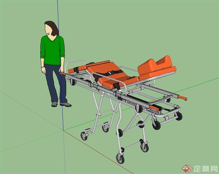 某医院病人运输床设计SU模型(3)