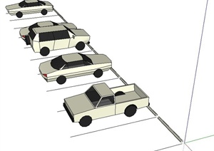 多款户外停车场设计SU(草图大师)模型