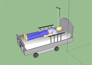 某医院可移动病人床设计SU(草图大师)模型