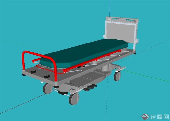 某现代医疗器械设备床设计SU模型(2)