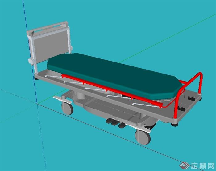 某现代医疗器械设备床设计SU模型(1)