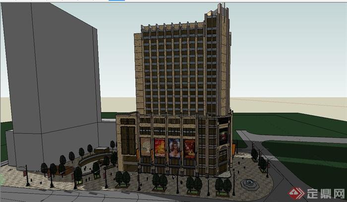 某新古典风格商业酒店建筑设计SU模型(1)