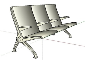 简约拼接座椅靠椅SU(草图大师)模型