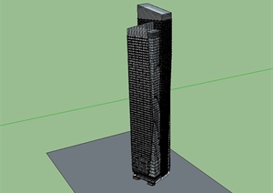 现代超高层办公楼建筑楼设计SU(草图大师)模型