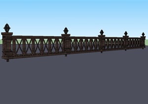 某欧式风格栏杆围栏设计SU(草图大师)模型
